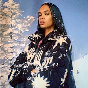 UO Evil Eye Hand Star Leaf Olivia Sherpa Oversized Jacket/Coat 🖤